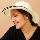 Шляпа с бантиком MINAKU цвет белый, р-р 56-58 - Фото 4