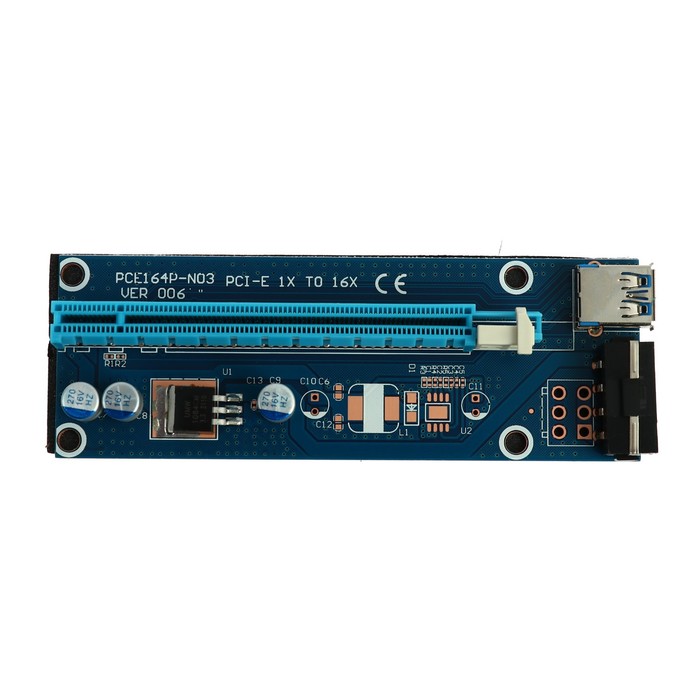 Переходник на видеокарту с USB3.0 на PCI-Ex 1x-16x, 164P-NO3, 4PIN, для майнинга - фото 51300397