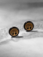 Пусеты керамика «Дерево жизни» цвет чёрный в золоте - Фото 1