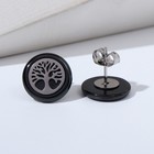 Пусеты керамика «Дерево жизни» цвет чёрный в серебре - Фото 2