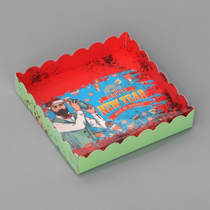 Коробка для печенья, «Врывайся в Новый Год!», 15×15×3 см - Фото 1