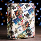 Коробка подарочная, крышка-дно, с окном "Новогодняя афиша", 18 х 15 х 5 см. - Фото 2