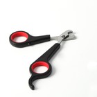 Ножницы-когтерезы с упором для пальца, отверстие 6 мм, чёрные с красным - фото 6505495