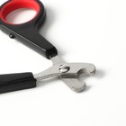 Ножницы-когтерезы с упором для пальца, отверстие 6 мм, чёрные с красным - Фото 3