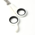 Ножницы-когтерезы с упором для пальца, отверстие 6 мм, белые с чёрным - Фото 4