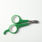 Ножницы-когтерезы с упором для пальца, отверстие 6 мм, зелёные с белым - фото 6505510