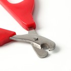 Ножницы-когтерезы малые с упором для пальца, красные - Фото 2