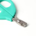 Ножницы-когтерезы малые с упором для пальца, зелёные - Фото 2