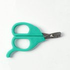 Ножницы-когтерезы малые с упором для пальца, зелёные - Фото 5