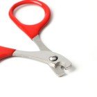 Ножницы-когтерезы с прорезиненными ручками, отверстие 6 мм, красные - фото 6505537