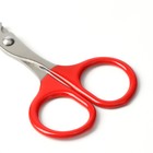 Ножницы-когтерезы с прорезиненными ручками, отверстие 6 мм, красные - фото 6505538