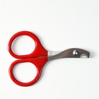 Ножницы-когтерезы с прорезиненными ручками, отверстие 6 мм, красные - фото 6505539