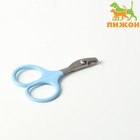 Ножницы-когтерезы с прорезиненными ручками, отверстие 6 мм, голубые - Фото 1