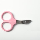 Ножницы-когтерезы изогнутые с прорезиненными ручками, отверстие 6 мм, розовые - фото 6505556