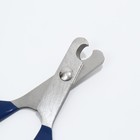 Ножницы-когтерезы изогнутые с прорезиненными ручками, отверстие 6 мм, тёмно-синие - фото 6505560