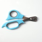 Ножницы-когтерезы средние с упором для пальца, голубые с серым - Фото 3