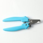 Когтерез боковой малый с прямыми ручками, отверстие 9 мм, голубой - фото 6505595