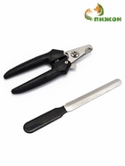 Набор по уходу за когтями: когтерез боковой (отверстие 8 мм) и пилка, черный и красный - фото 806633473