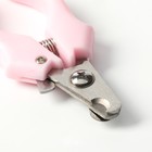 Когтерез боковой малый с фигурными ручками, отверстие 9 мм, розовый - фото 6505618