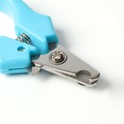 Когтерез боковой малый с фигурными ручками, отверстие 9 мм, голубой - фото 6505624