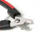 Когтерез боковой малый с закругленными резиновыми ручками,отверстие 8 мм,чёрный с красным - фото 6505645