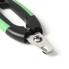Когтерез боковой малый с закругленными резиновыми ручками,отверстие 8 мм,чёрный с зелёным - Фото 2