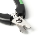 Когтерез боковой малый с закругленными резиновыми ручками, отверстие 8 мм, чёрный с зелёным - Фото 5