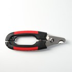 Когтерез боковой большой, закругленные нескользящие ручки, отверстие 13 мм,чёрный с красным - фото 43119574