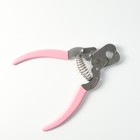 Когтерез-секатор с прорезиненной ручкой, отверстие 11 мм, розовый - фото 6505676