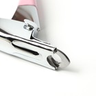 Когтерез-гильотина с прорезиненной ручкой, отверстие 7 мм, розовый - фото 6505710