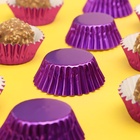 Форма для выпечки и упаковки конфет бумажная UPAK LAND, 3.5×2 см, одноразовая, фиолетовая - Фото 3