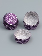 Форма для выпечки и упаковки конфет бумажная UPAK LAND «Цветочки», 3.5×2 см, одноразовая, фиолетовая - Фото 4