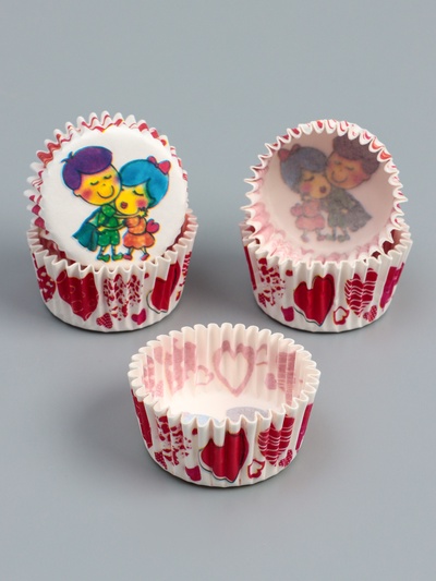 Форма для выпечки кексов бумажная UPAK LAND «Любовь», 3.5×2 см, одноразовая, белая