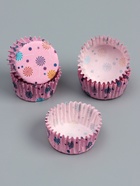 Форма для выпечки кексов бумажная UPAK LAND «Леденцы», 3.5×2 см, одноразовая, розовая - Фото 1