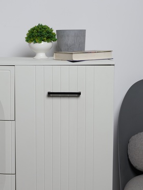 Ручка скоба CAPPIO, алюминий, м/о 128 мм, цвет черный