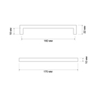 Ручка-скоба CAPPIO SQUARE RSC007, алюминий, м/о 160 мм, цвет черный 7090571 - фото 12415763