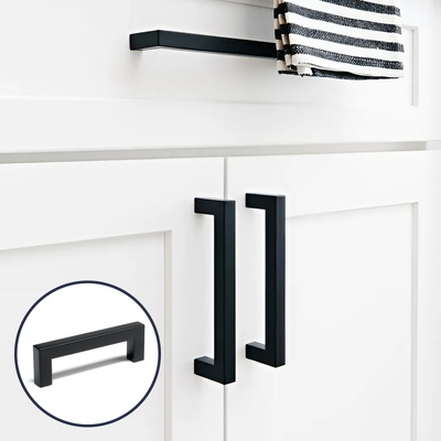 Ручка-скоба CAPPIO SQUARE RSC008, нержавеющая сталь, м/о 96 мм, цвет черный