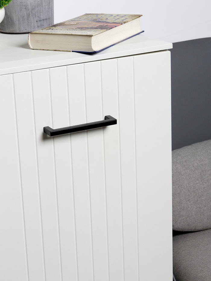 Ручка-скоба CAPPIO SQUARE RSC008, нержавеющая сталь, м/о 128 мм, цвет черный - Фото 1