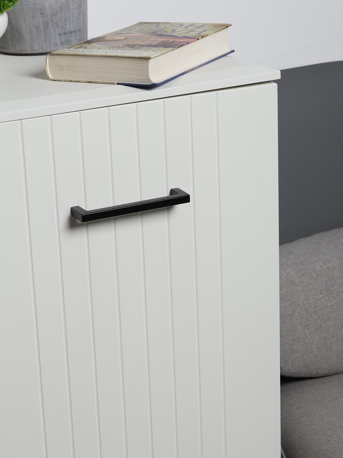 Ручка-скоба CAPPIO SQUARE RSC008, нержавеющая сталь, м/о 128 мм, цвет черный - Фото 1