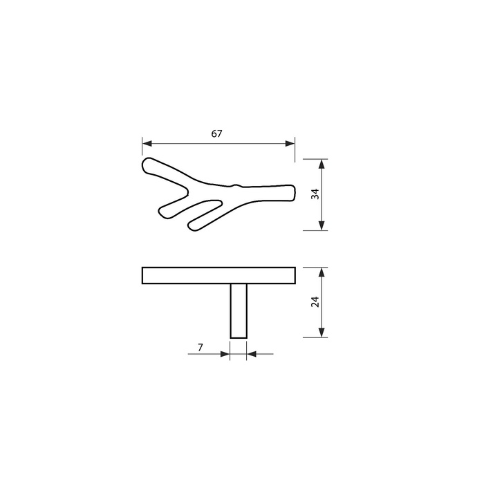 Ручка-кнопка CAPPIO "Ветка", цвет черный - фото 18546927