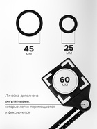 Складная линейка ТУНДРА, для позиционирования отверстий при сверлении, 6 углов, 25-45-60 - Фото 3