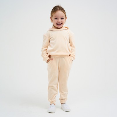 Костюм детский (толстовка, брюки) KAFTAN Basic line, размер 34 (122-128 см), молочный