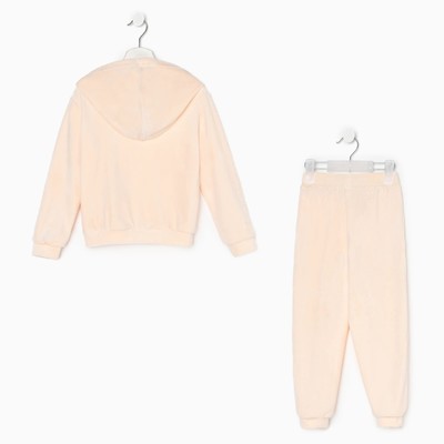 Костюм детский (толстовка, брюки) KAFTAN: Soft plushy, размер 34 (122-128 см), цвет молочный