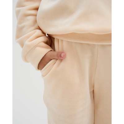 Костюм детский (толстовка, брюки) KAFTAN: Soft plushy, размер 34 (122-128 см), цвет молочный