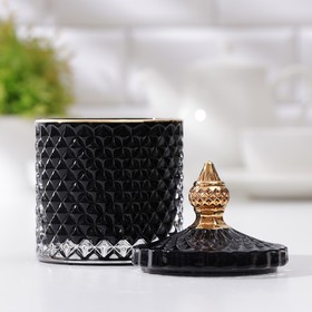 

Сахарница стеклянная «Рапунцель», 300 мл, 8,5×13,5 см, с крышкой, цвет чёрный