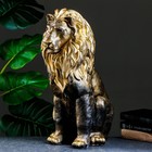 Фигура гипс «Лев сидящий», чёрное золото, 40×25×55 см - Фото 4