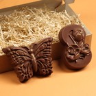 Шоколадные фигурки, 2 в 1 «Бабочка + 8 марта. Три тюльпана», 160 г 7459912