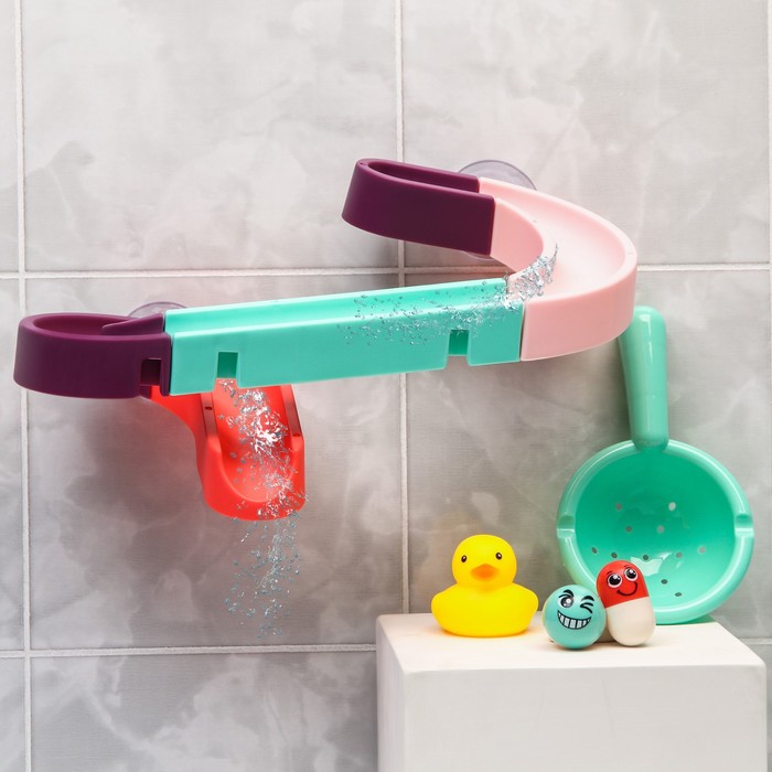 Игрушка водная горка для игры в ванной, конструктор, набор на присосках «Аквапарк МИНИ» - Фото 1