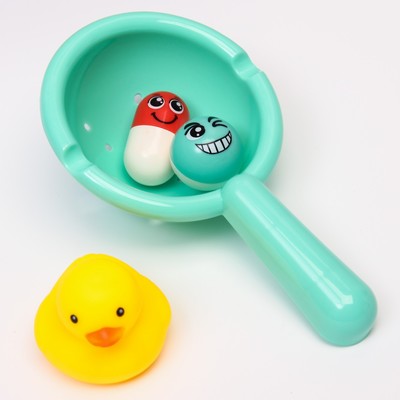 Игрушка для ванны Крошка Я «Водная горка», 5 деталей, 3 игрушки, ковш, на присосках