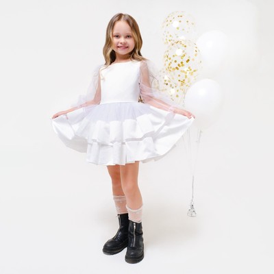 Платье нарядное детское KAFTAN, рост 98-104 см (30), белый